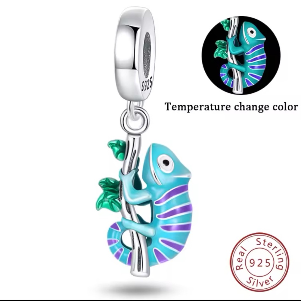 NWOT Color-changing Chameleon Dangle Charm Sterling Silver 925